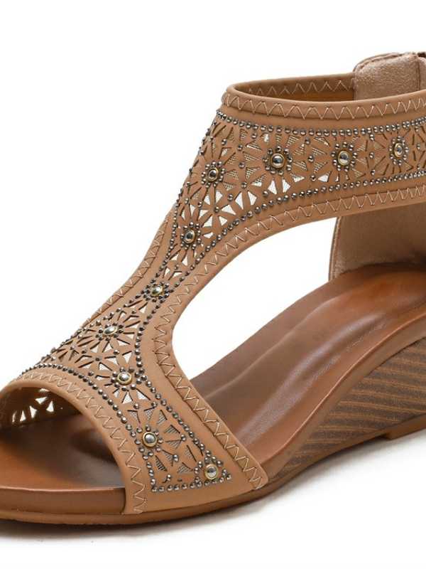 Women Comfortable Wedges Sandals Luxury High Heels Sandals For Women Fashion Lady Peep Toe Boho Shoes 2021 Summer New