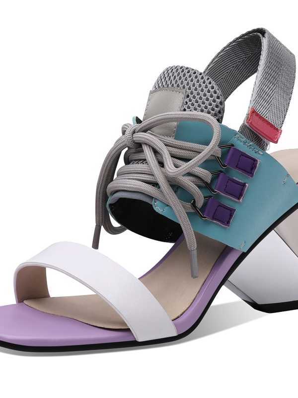 Fashion Strange Style Genuine Leather High Heels Sandals Women Summer Casual Shoes Sandales Femmes 2021 Sandalias Mujer