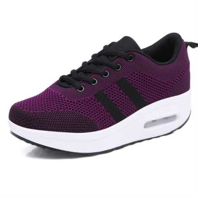 Women Mesh Sneakers Breathable Outdoor Lace Up Thick Bottom Shoes For Women Casual Shoes Ladies Platform Wedges Shoes