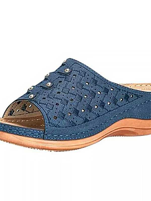 Women Summer Open Toe Thick bottom Comfy Sandals Super Soft Premium Orthopedic Low Heels Wild Walking Sandals