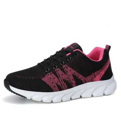 Women Flat Shoes Breathable Mesh Sneakers Lace Up Tenis Basket Trainers Ladies Casual Shoes Soft Non Slip Zapatos De Mujer Black