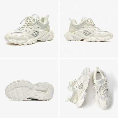 Sneakers Women Split Leather Breathable Mesh Lace Up Trendy Ladies Casual Sport Shoes Handmade 29382