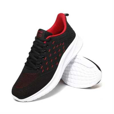 Mesh Casual Sports Shoes Soft Sole Breathable Lightweight Flying Woven Running Shoes Hombre Zapatos Casuales