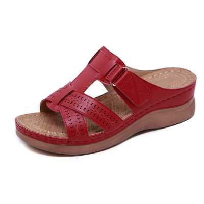 New comfortable leisure wind sandals cross massage slope heel fashionable women's sandals beach shoes T298 1