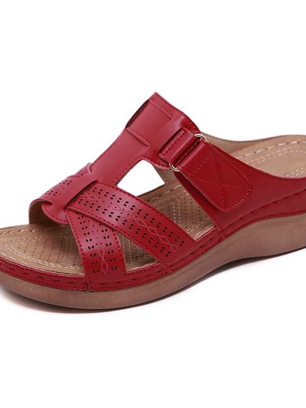 New comfortable leisure wind sandals cross massage slope heel fashionable women's sandals beach shoes T298 1
