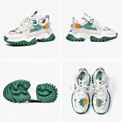 Sneakers Women Split Leather Mesh Patchwork Lace Up Thick Sole Comfy Lady Shoes Handmade 29383