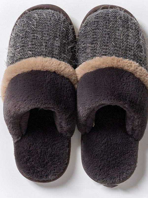 Female Slippers Mixed Colors Furry Slippers Memory Foam Slippers Women Indoor Plush Warm Home Slippers Suede Women Shoes