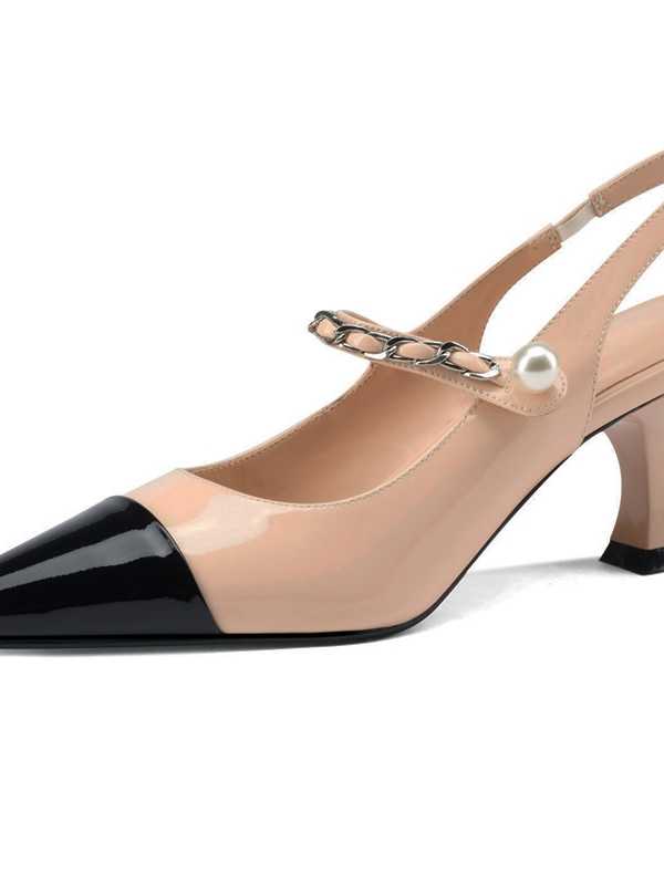 Fashion Mary Jane Patchwork Genuine Leather High Heels Sandals Women Summer Casual Shoes Sandales Femmes 2021 Sandalias Mujer