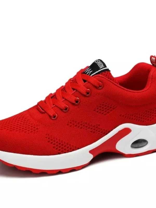 Fashion Women Lightweight Sneakers Running Shoes Outdoor Sports Shoes Breathable Mesh Comfort Running Shoes Air Cushion Lace Up
