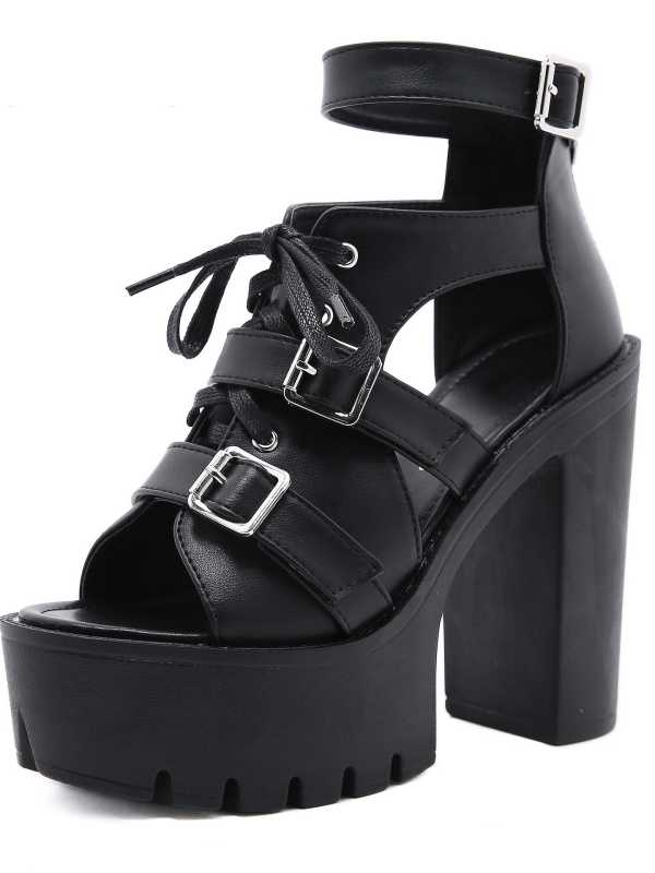 Summer New height increase women's shoes metal buckle Roman thick soled wedge sandals gladiator shoes T167 14