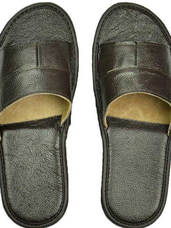 Men Women Home Slippers Spring Summer Couple Indoor Non slip Genuine Cow Leather Fashion Casual Single House Shoes Soft Soles