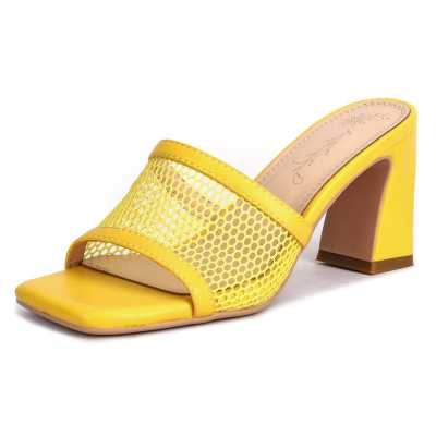 Fashion Mesh Peep Toe High Heels Sandals Women Summer Casual Party Shoes Super Size Sandales Femmes 2021 Sandalias Mujer